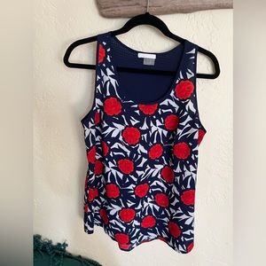 Medium Sleeveless Blue Red Top